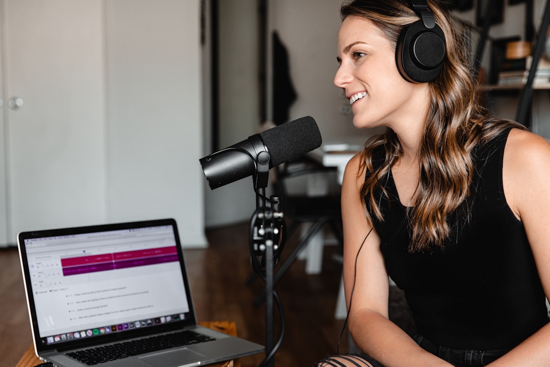Professional giving feedback on a voice over take during Spanish recording session